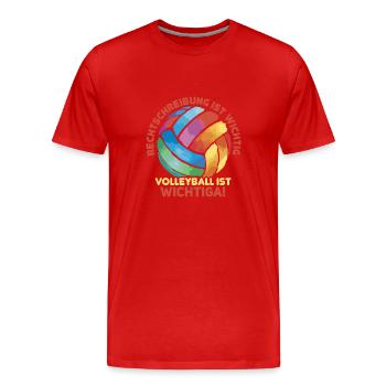 Wichtiga! - Volleyballer Beach Volleyball - Männer Premium Bio T-Shirt - Rot - Vorne - Damien (186cm)