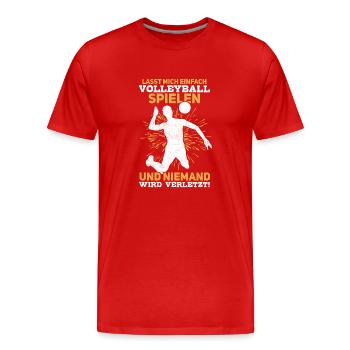 Lasst mich! - Volleyballer Beach Volleyball - Männer Premium Bio T-Shirt - Rot - Vorne - Damien (186cm)