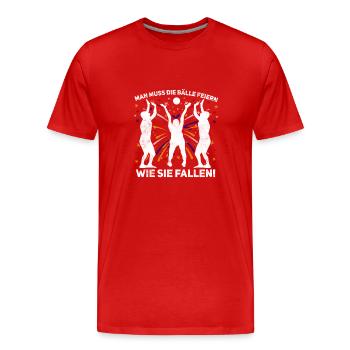 Feiern Fallen - Volleyballer Beach Volleyball - Männer Premium Bio T-Shirt - Rot - Vorne - Damien (186cm)