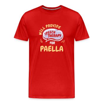 Provide Speech Therapy for Paella Funny Speech - Männer Premium Bio T-Shirt - Rot - Vorne - Damien (186cm)