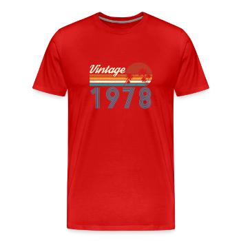 Vintage 1978 Vintage Geburtstag Retro Vintage - Männer Premium Bio T-Shirt - Rot - Vorne - Damien (186cm)