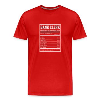 Bank Clerk Information And Nutritional Facts Bookk - Männer Premium Bio T-Shirt - Rot - Vorne - Damien (186cm)