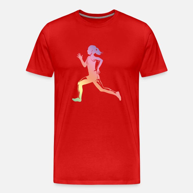 silhouette de coureur de course - T-shirt bio Premium Homme - rouge