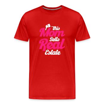 Agent immobilier Courtier Profession Immobilier - T-shirt bio Premium Homme - rouge - Devant - Damien (186cm)
