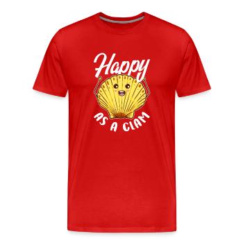 Happy as a clam - Männer Premium Bio T-Shirt - Rot - Vorne - Damien (186cm)