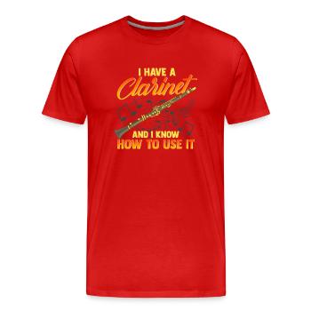 J’ai un orchestre de clarinettes - T-shirt bio Premium Homme - rouge - Devant - Damien (186cm)
