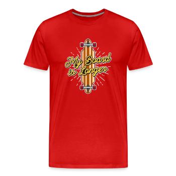 Mein Board Ist Longboarder - Männer Premium Bio T-Shirt - Rot - Vorne - Damien (186cm)