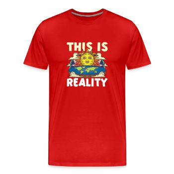 Flat Earth Theory Flat Earth Army Earth - Men's Premium Organic T-Shirt - red - Front - Damien (186cm)