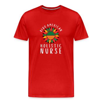 Homéopathie Médecine alternative, Soins infirmiers holistiques - T-shirt bio Premium Homme - rouge - Devant - Damien (186cm)