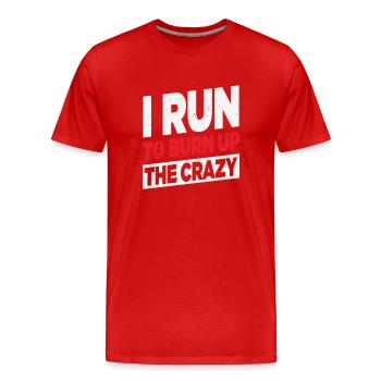Je cours pour brûler le rétro fou - T-shirt bio Premium Homme - rouge - Devant - Damien (186cm)