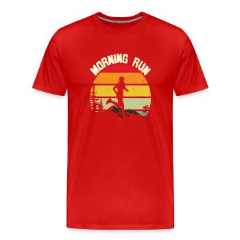 Citations morning run Morning Walk - T-shirt bio Premium Homme - rouge - Devant - Damien (186cm)