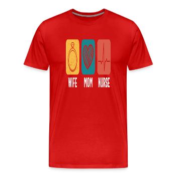 Ehefrau Mutter Krankenschwester Ermächtigung Zitate - Männer Premium Bio T-Shirt - Rot - Vorne - Damien (186cm)