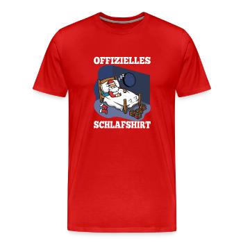 Offizielles schlafshirt Weihnachten - Männer Premium Bio T-Shirt - Rot - Vorne - Damien (186cm)