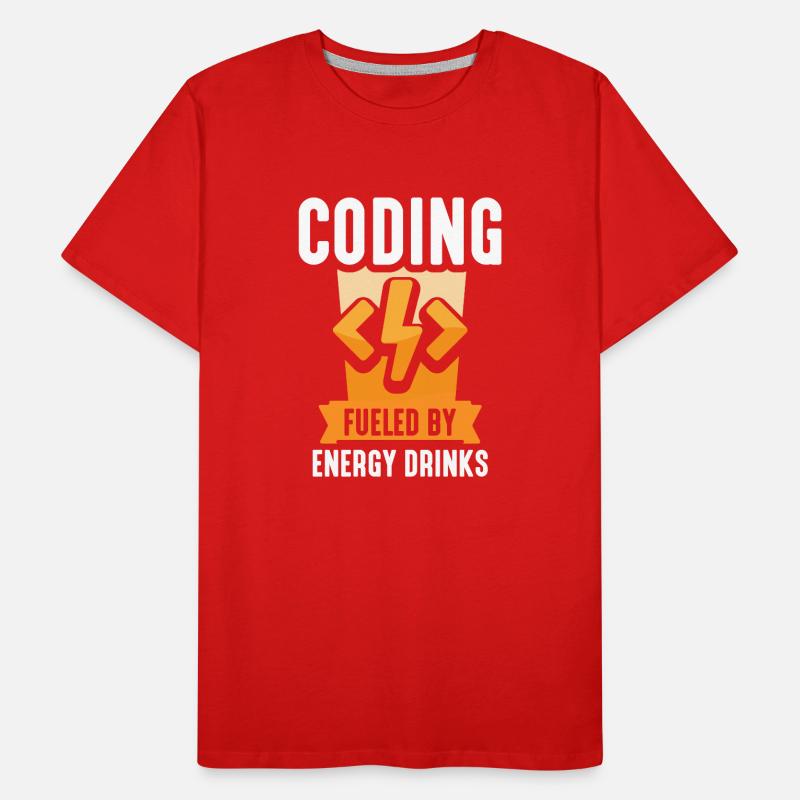 Programmation avec Energydrinks Coding Coder T-shirt bio Premium Homme