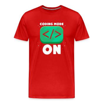 Programmiermodus Ein Programmierer Coding Coder - Männer Premium Bio T-Shirt - Rot - Vorne - Damien (186cm)