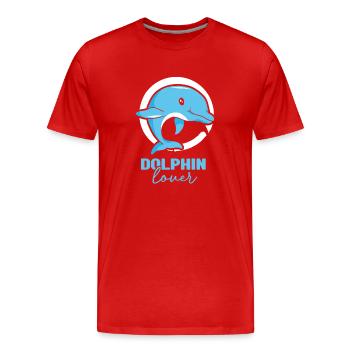 Delfin Liebhaber Delphin Delfine Delphine - Männer Premium Bio T-Shirt - Rot - Vorne - Damien (186cm)