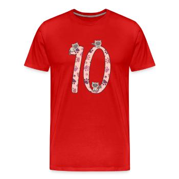 Siam Katze zehnter Geburtstag für Kinder Katzen - Männer Premium Bio T-Shirt - Rot - Vorne - Damien (186cm)