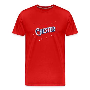 Chester Namen personalisiert - Männer Premium Bio T-Shirt - Rot - Vorne - Damien (186cm)
