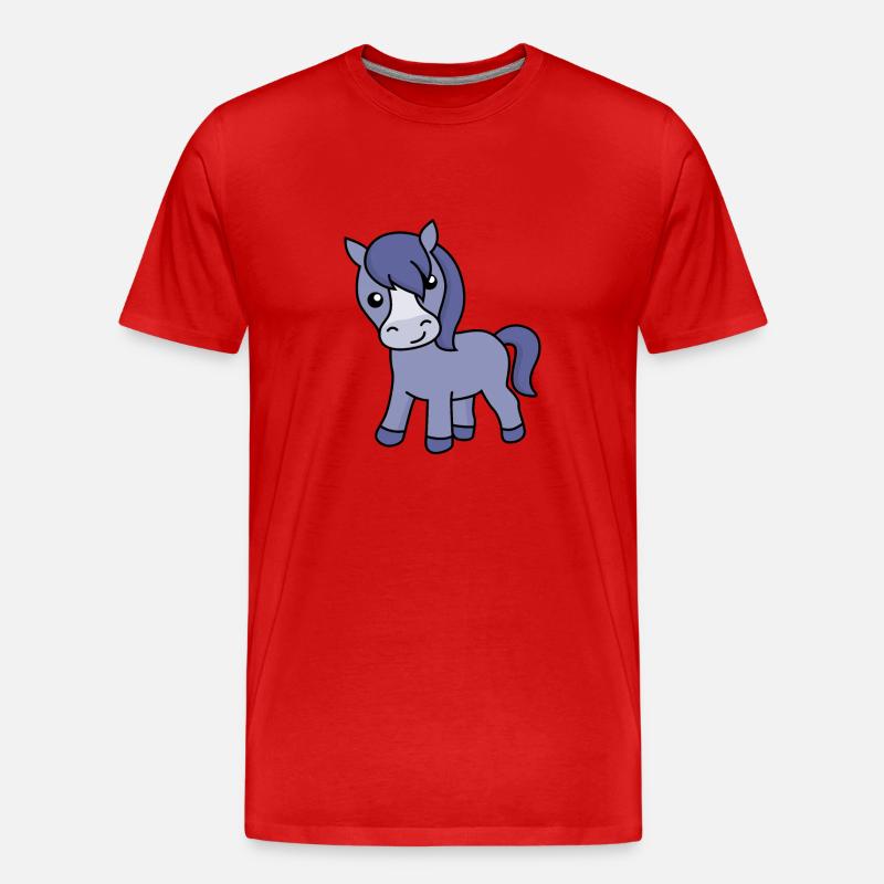 Pferd Comic Tier - Männer Premium Bio T-Shirt - Rot