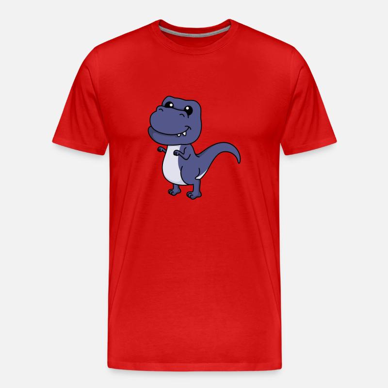 Dinosaurier T-Rex Comic - Männer Premium Bio T-Shirt - Rot