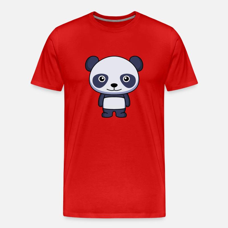 Panda Comic Tier - Männer Premium Bio T-Shirt - Rot