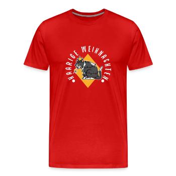 Haarige weihnachten - Männer Premium Bio T-Shirt - Rot - Vorne - Damien (186cm)