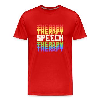Speech Therapy SLP Rainbow Speech Language - Männer Premium Bio T-Shirt - Rot - Vorne - Damien (186cm)