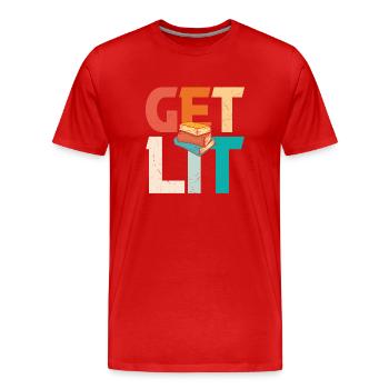 Erhalten Sie Lit Books- - Männer Premium Bio T-Shirt - Rot - Vorne - Damien (186cm)