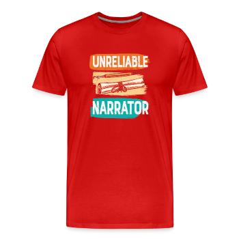 Narrateur peu fiable Écrivant des citations - T-shirt bio Premium Homme - rouge - Devant - Damien (186cm)