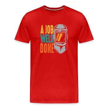 A Job Weld Done Retro - Men's Premium Organic T-Shirt - red - Front - Damien (186cm)