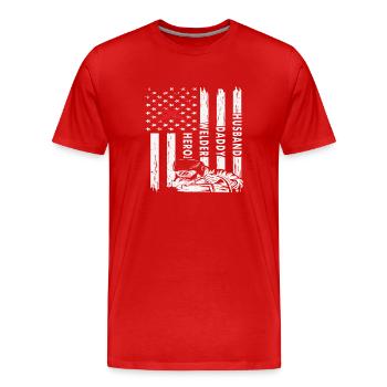 Mari Papa Soudeur Héros Soudage Citations - T-shirt bio Premium Homme - rouge - Devant - Damien (186cm)