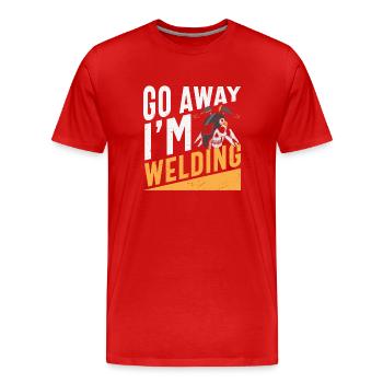 Allez-y, je soude des devis de soudage - T-shirt bio Premium Homme - rouge - Devant - Damien (186cm)