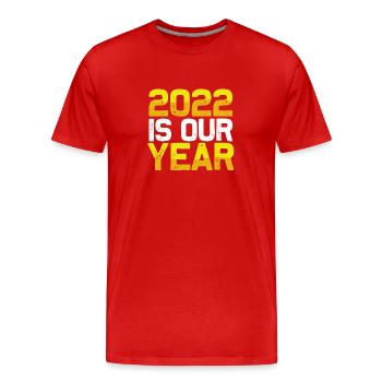 2022 is our year - Men's Premium Organic T-Shirt - red - Front - Damien (186cm)