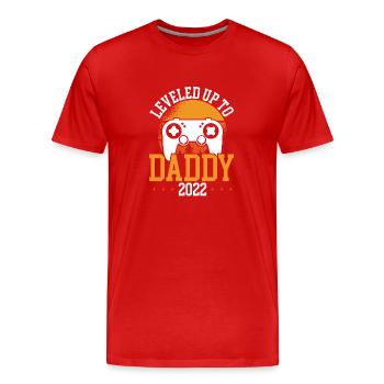 Niveau jusqu’à papa 2022 - T-shirt bio Premium Homme - rouge - Devant - Damien (186cm)
