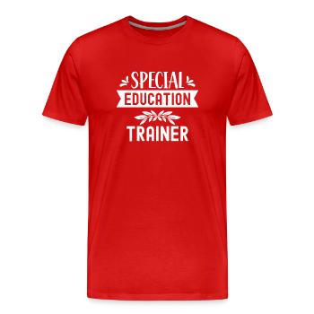 Formateur en éducation de l’enfance en difficulté Enseignant en éducation de l’enfance en difficulté - T-shirt bio Premium Homme - rouge - Devant - Damien (186cm)
