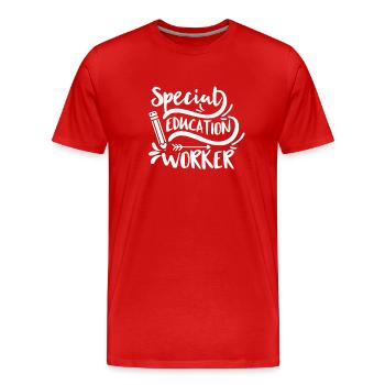 Travailleurs de l’enfance en difficulté Enseignants de l’enfance en difficulté - T-shirt bio Premium Homme - rouge - Devant - Damien (186cm)