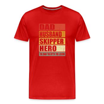 Father Husband Skipper Hero - Men's Premium Organic T-Shirt - red - Front - Damien (186cm)