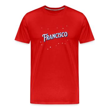 Francisco Namen personalisiert - Männer Premium Bio T-Shirt - Rot - Vorne - Damien (186cm)