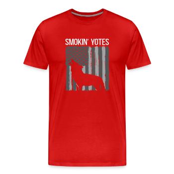 Cadeau de chasse au coyote Coyote - T-shirt bio Premium Homme - rouge - Devant - Damien (186cm)
