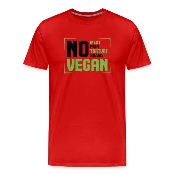 Militant des droits des animaux Végétalien Végétarien Amoureux des animaux Animal - T-shirt bio Premium Homme - rouge - Devant - Damien (186cm)