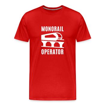 Public Transportation Stand Clear Of - Men's Premium Organic T-Shirt - red - Front - Damien (186cm)