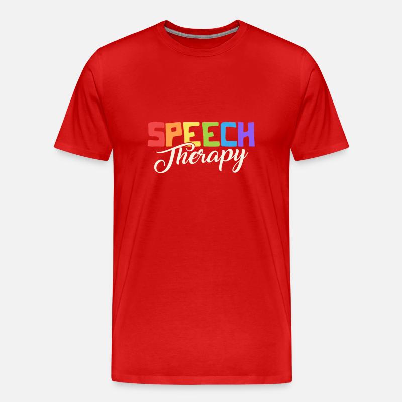Speech Therapy Rainbow - Männer Premium Bio T-Shirt - Rot