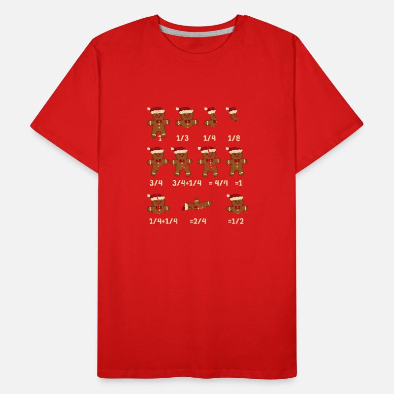 Weihnachten Math Lehrer Bruch Lebkuchen Cookie Männer Premium Bio T-Shirt