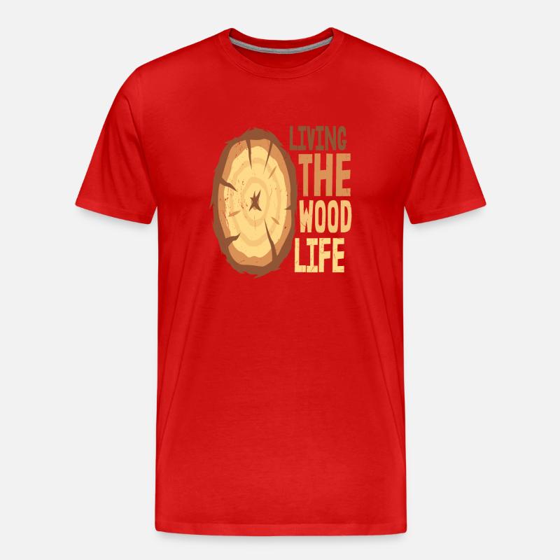 Das Holzleben leben - Männer Premium Bio T-Shirt - Rot