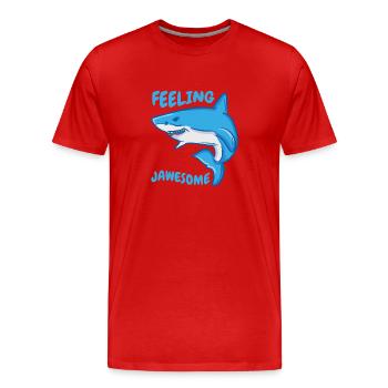 Feel Jawesome Hammerhead Shark Ocean Marine Biologist Shark - Men's Premium Organic T-Shirt - red - Front - Damien (186cm)
