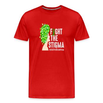 Lutter contre la stigmatisation Sensibilisation à la santé mentale - T-shirt bio Premium Homme - rouge - Devant - Damien (186cm)