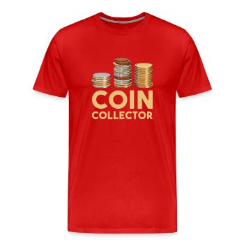 Numismatics Coin Collecting Gift - Men's Premium Organic T-Shirt - red - Front - Damien (186cm)