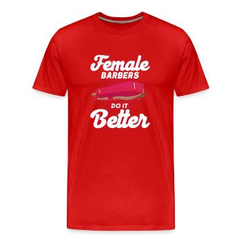 Coiffeur Disant Cadeau Salon de coiffure Coiffeur - T-shirt bio Premium Homme - rouge - Devant - Damien (186cm)