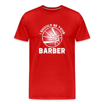 Coiffeur Disant Cadeau Salon de coiffure Coiffeur - T-shirt bio Premium Homme - rouge - Devant - Damien (186cm)
