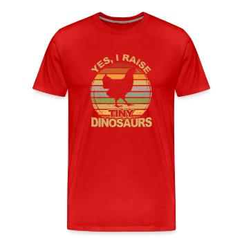 Hühner Hahn Huhn Bauer Henne Geflügel Hahn - Männer Premium Bio T-Shirt - Rot - Vorne - Damien (186cm)